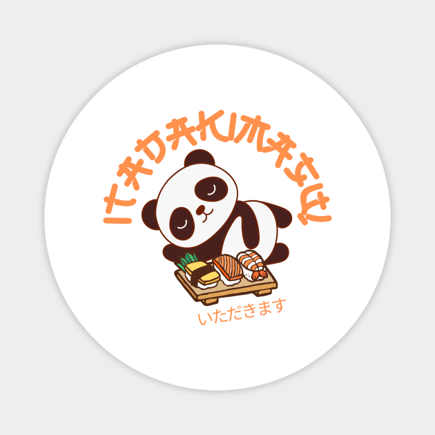 Cute Hungry Panda Kawaii Itadakimasu Magnet by nathalieaynie